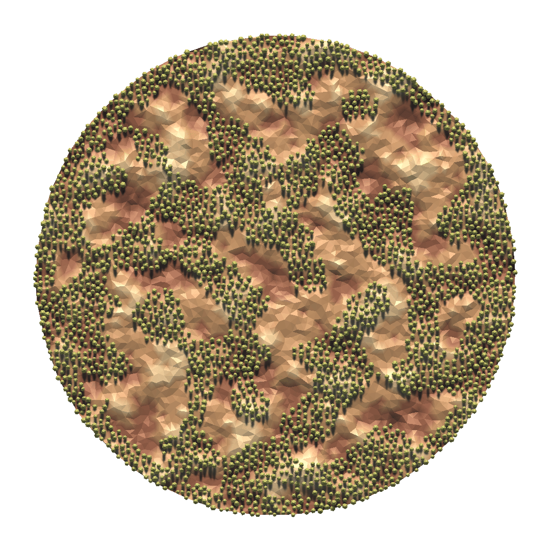 Forest-fire simulation with higher initial fire probability