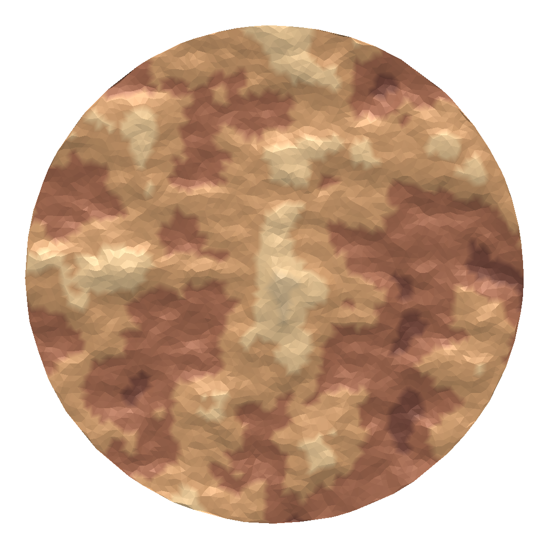 Procedurally generated terrain with elevation-based coloring